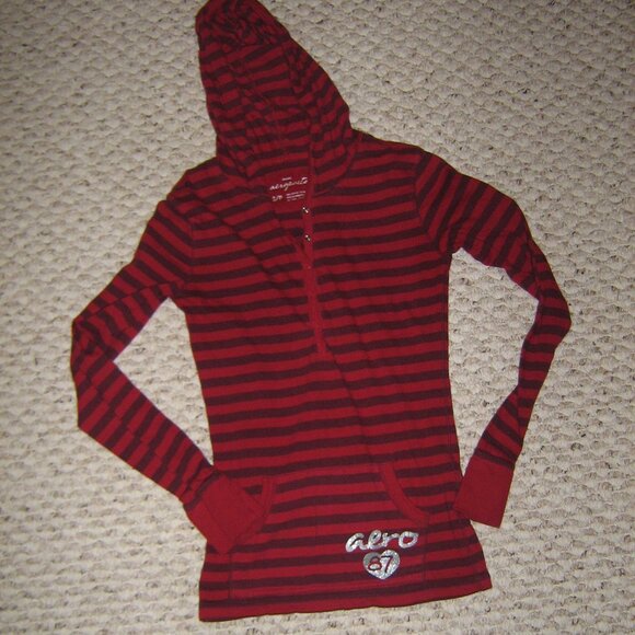 aeropostale henley hooded long sleeve - Picture 1 of 4